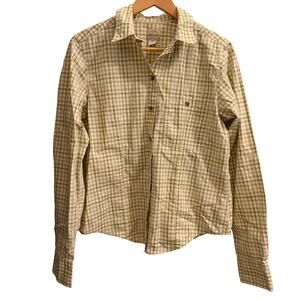 Filson Lightweight Womens Plaid Button-Down Tan Green Beige Plaid‎ XL Western